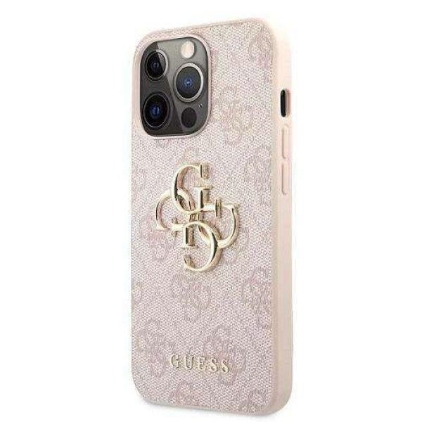 APPLE iPhone 13 Pro, GUESS szilikon mobiltok, Rózsaszín, Arany