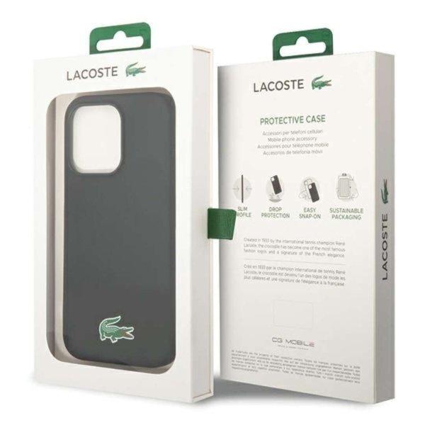 Lacoste Microfiber iPhone 15 Pro Tok - Fekete