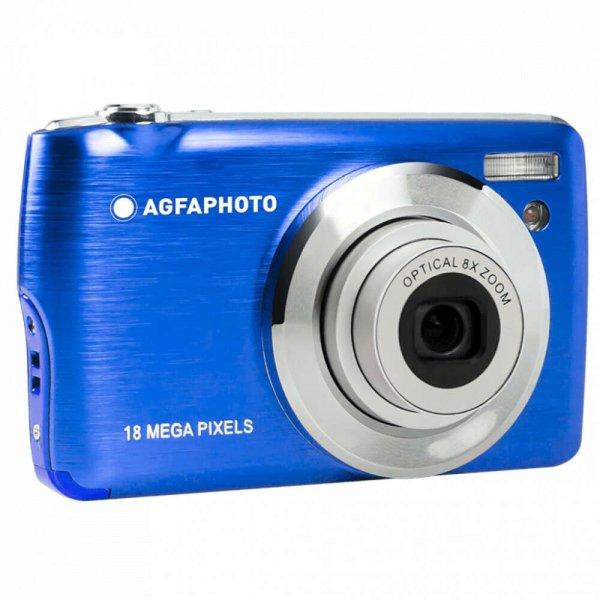 Agfaphoto Kompakt kék fényképezőgép -18 MP-8x Optikai zoom-Lítium
akkumulátor +16gb SD kártya + táska