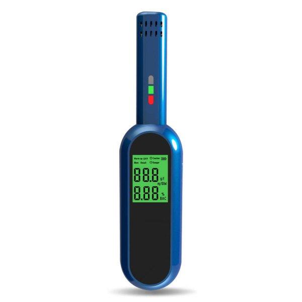Professzionális digitális alkoholszonda, LCD Kijelzővel, gyors elemzés,
pontosság +/- 0,01% BAC, érintésmentes, újratölthető akkumulátor, szürke