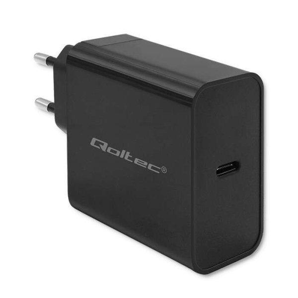Qoltec 52379 Super Quick 1x USB Type-C Hálózati töltő - Fekete (65W)