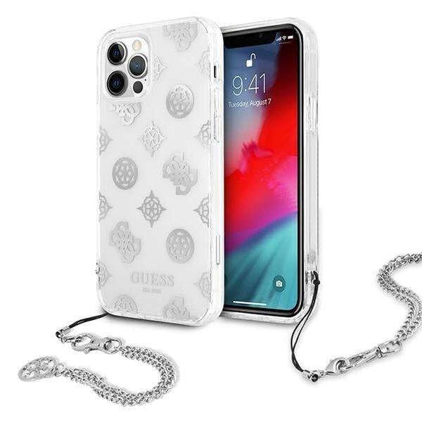 Guess Chain Peony védőtok Apple iPhone 12 Pro Max telefonhoz, ezüst