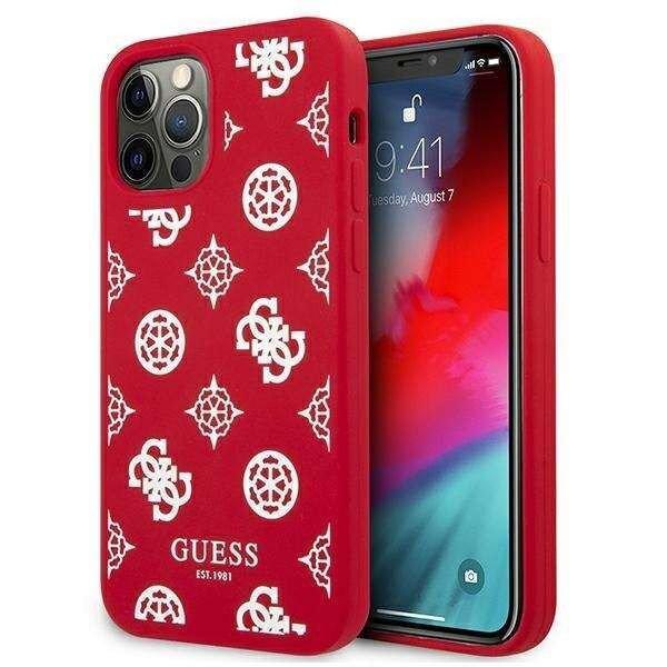 Apple iPhone 12 Pro Max - Guess Peony Collection eredeti Guess telefontok, Piros