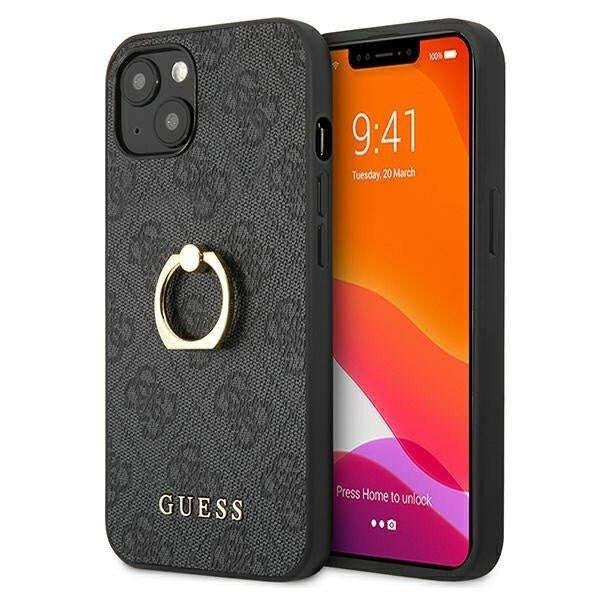 Tok iPhone 13 Minihez, Guess, GUHCP13S4GMRGR, 4G Ring Collection, szürke