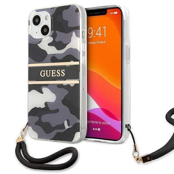 Apple iphone 13 - Guess Camo Strap Collection eredeti Guess telefontok, Fekete