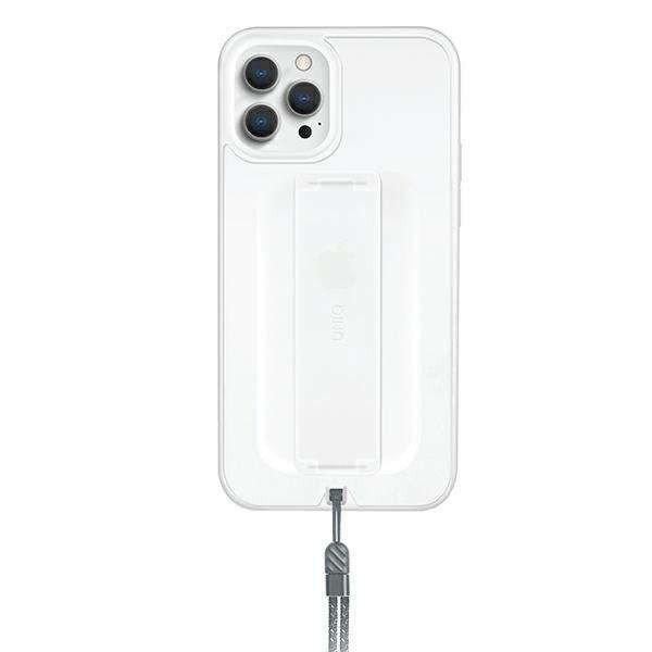 Apple iPhone 12 Pro Max Uniq Heldro Flexgrip szalagos antibakteriális
telefontok csukópánttal, Fehér