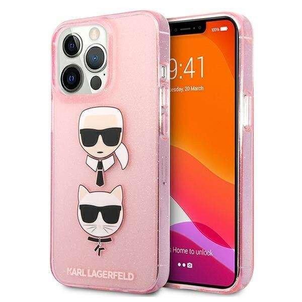 iPhone 13 Pro tok, Karl Lagerfeld, KLHCP13LKCTUGLP, Glitter Karl és Choupette
kollekció, rózsaszín