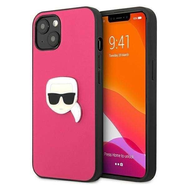 Karl Lagerfeld védőtok Apple iPhone 13 mini telefonhoz, Karl Head, rózsaszín