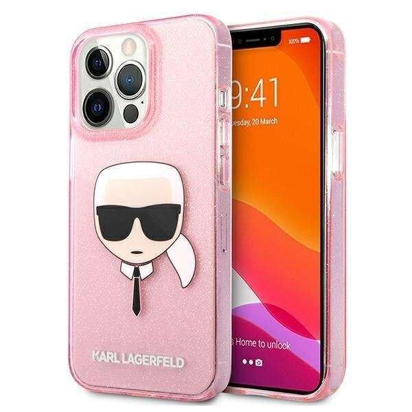Karl Lagerfeld Full Glitter Karl Head védőtok Apple iPhone 13 Pro Max
telefonhoz, rózsaszín