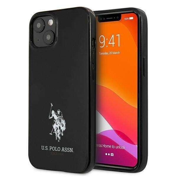 US Polo Horses Logo kemény védőtok Apple iPhone 13 telefonhoz, fekete