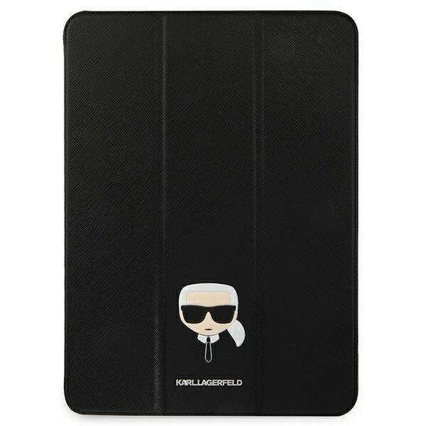 IPad Pro Case 12.9 2021 Kompatibilis Karl Lagerfeld Saffiano tablet tok, fekete