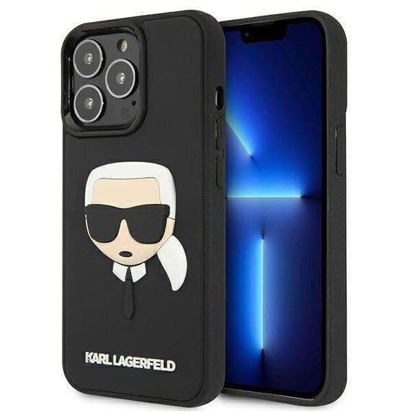 Karl Lagerfeld Karl's Head Hátlap tok, iPhone 13 Pro telefonhoz, 3D gumis
dizájn, fekete