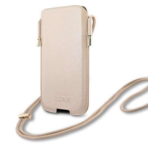 Crossbody táska Saffiano telefonhoz, Guess, Ökológiai bőr, Kompatibilis
iPhone 12 Pro Max/6,7 hüvelykes, Arany