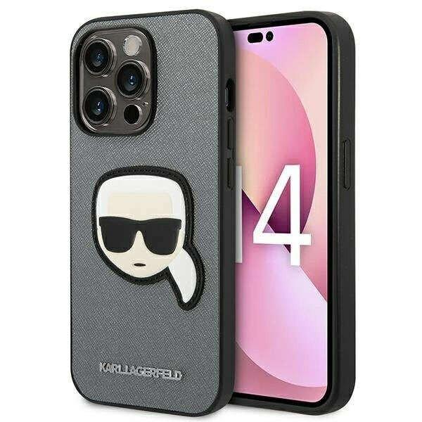 Karl Lagerfeld KLHCP14LSAPKHG Apple iPhone 14 Pro silver hardcase Saffiano
Karl's Head Patch telefontok