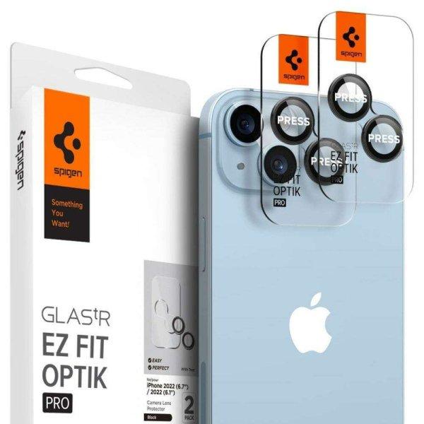 Kamerafilm iPhone 14 / 14 Plus-hoz (2. készlet) - Spigen Optik.tR EZ FIT -
fekete