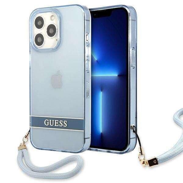 Guess GUHCP13LHTSGSB Apple iPhone 13 Pro kék hardcase Translucent Stap
telefontok
