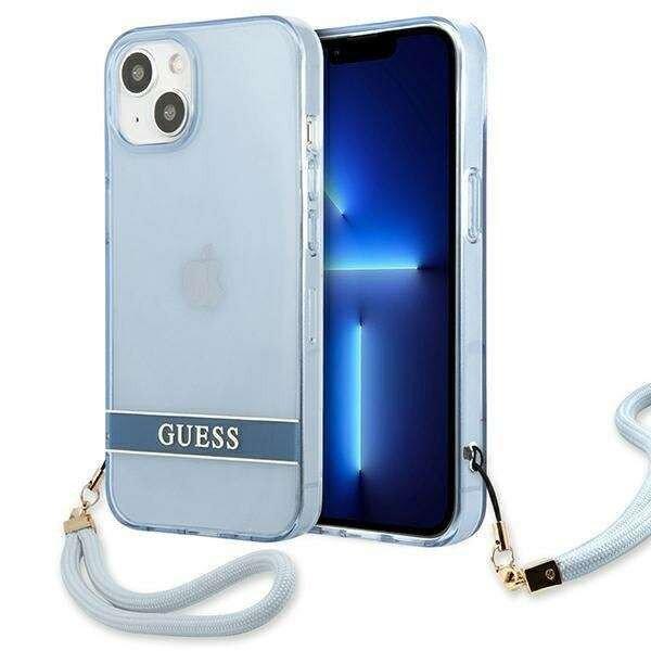 Guess GUHCP13MHTSGSB Apple iPhone 13 kék hardcase Translucent Stap telefontok