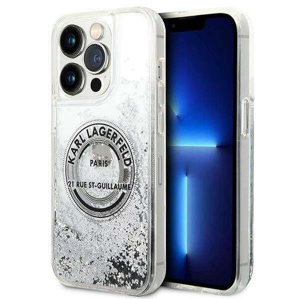 Karl Lagerfeld KLHCP14LLCRSGRS Apple iPhone 14 Pro silver hardcase Liquid
Glitter RSG telefontok