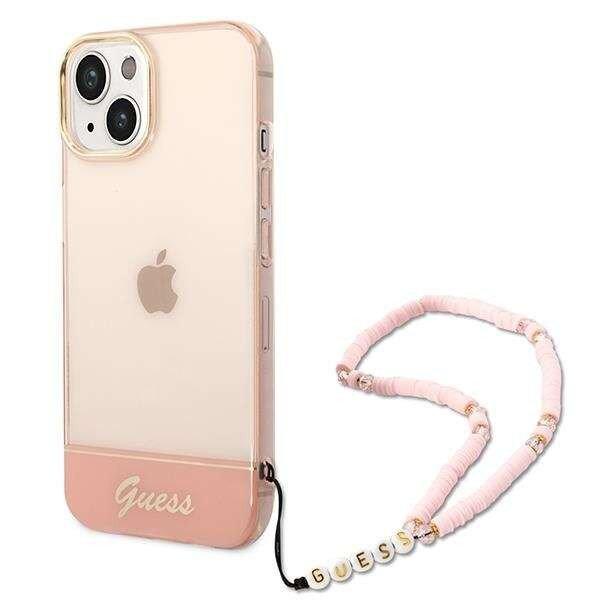 Guess GUHCP14MHGCOHP Apple iPhone 14 Plus pink hardcase Translucent Pearl Strap
telefontok
