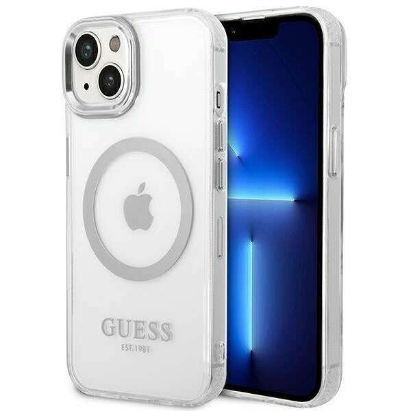 Guess GUHMP14MHTRMS Apple iPhone 14 Plus silver hard case Metal Outline Magsafe
telefontok