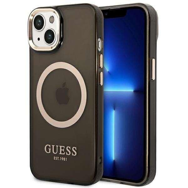 Guess GUHMP14MHTCMK Apple iPhone 14 Plus fekete hard case Gold Outline
Translucent MagSafe telefontok