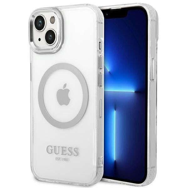 Guess GUHMP14SHTRMS Apple iPhone 14 silver hard case Metal Outline Magsafe
telefontok