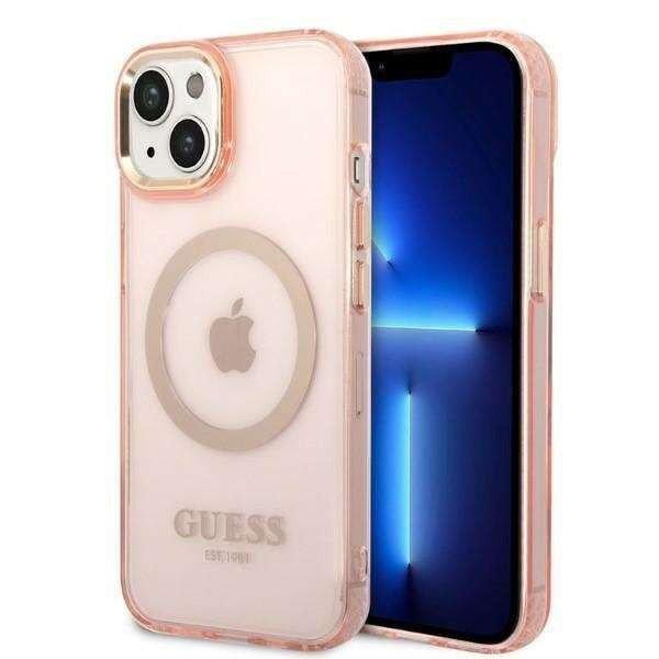 Guess GUHMP14MHTCMP Apple iPhone 14 Plus pink hard case Gold Outline Translucent
MagSafe telefontok