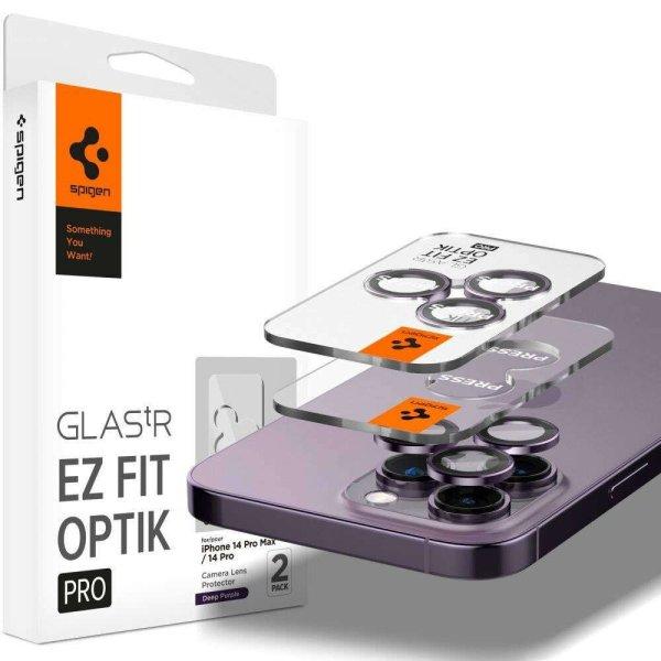 6 db kameraüvegvédő készlet, Spigen Optik EZ FIT kompatibilis iPhone 14 Pro
/ 14 Pro Max Deep Purple készülékekkel