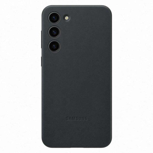 Samsung Hátlap tok, bőr, Galaxy S23 Plus készülékhez, fekete