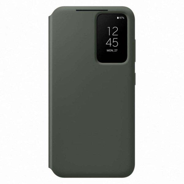 Samsung Smart View Wallet Flip telefontok, kihajtható, kártyatartós, Galaxy
S23 telefonhoz, Khaki