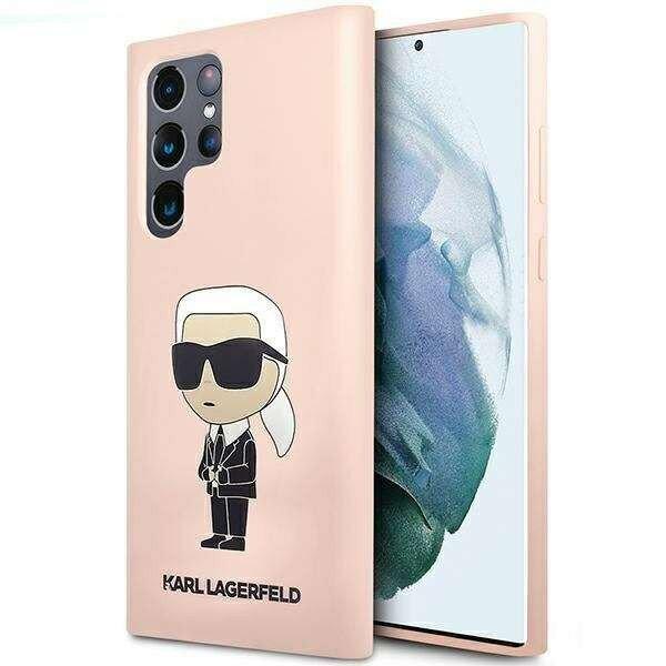 Karl Lagerfeld tok KLHCS23LSNIKBCP kompatibilis Samsung Galaxy S23 Ultra,
Silicone Ikonik, Pink