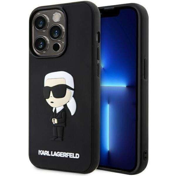Apple iPhone 14 Pro Karl Lagerfeld Rubber Ikonik 3D tok - KLHCP14L3DRKINK,
Fekete