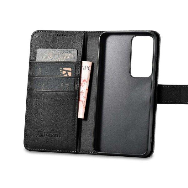 Samsung Galaxy S23 iCarer Wallet Case valódi bőr tok, Fekete