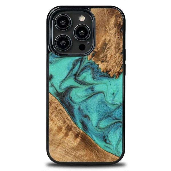 Bewood Turquoise fa tok, amely kompatibilis az iPhone 14 Pro Graphics
készülékkel