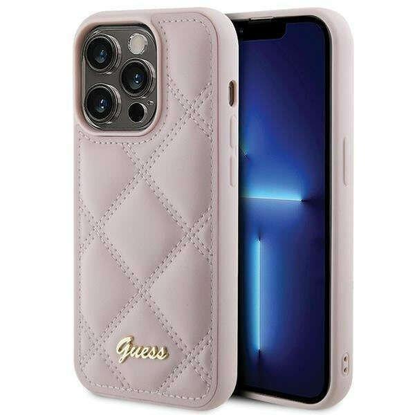 iPhone 15 Pro tok, Guess, TPU/ökológiai bőr, rózsaszín