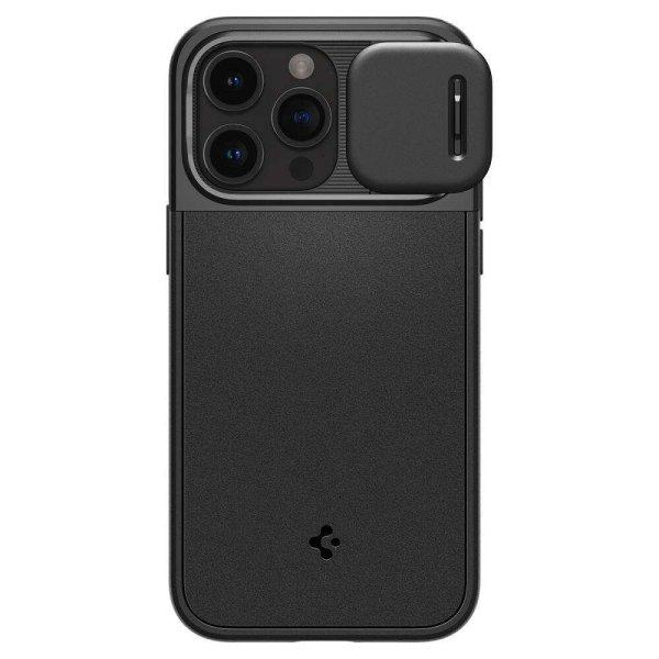 Spigen Optik Armor MagSafe tok, kompatibilis az iPhone 15 Pro Max telefonnal,
Fekete