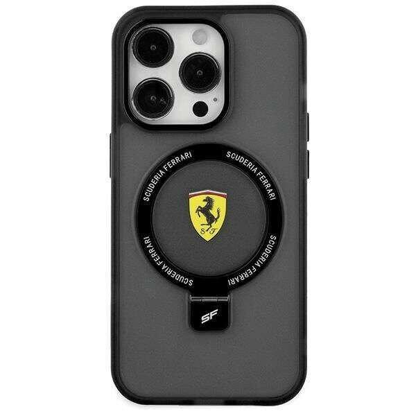 Telefontok kompatibilis iPhone 15, Ferrari, TPU/polikarbonát, fekete