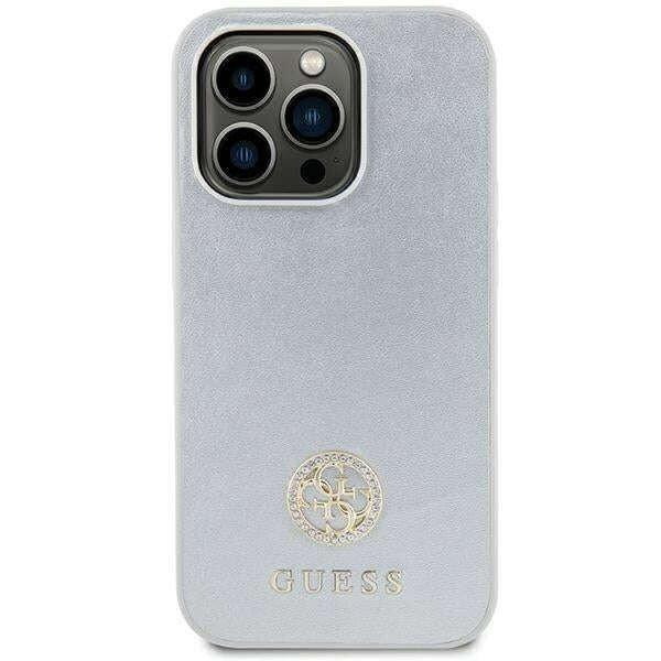 iPhone 15-tel kompatibilis telefontok, Guess, TPU/ökológiai bőr, ezüst
