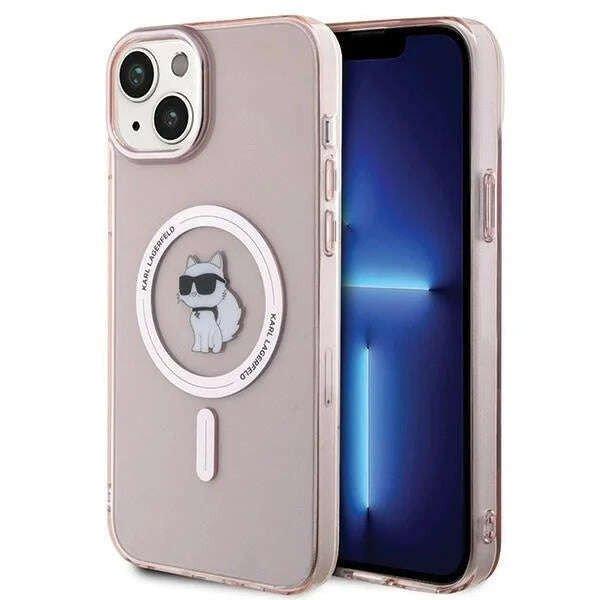 iPhone 15 Plus tok, Karl Lagerfeld, polikarbonát/TPU, rózsaszín
