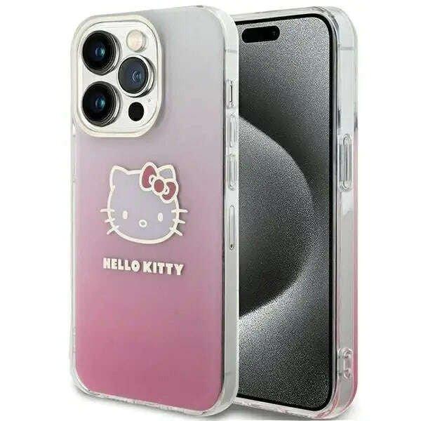 Hello Kitty IML Gradient Electrop Kitty Head - telefontok iPhone 15 Pro pink