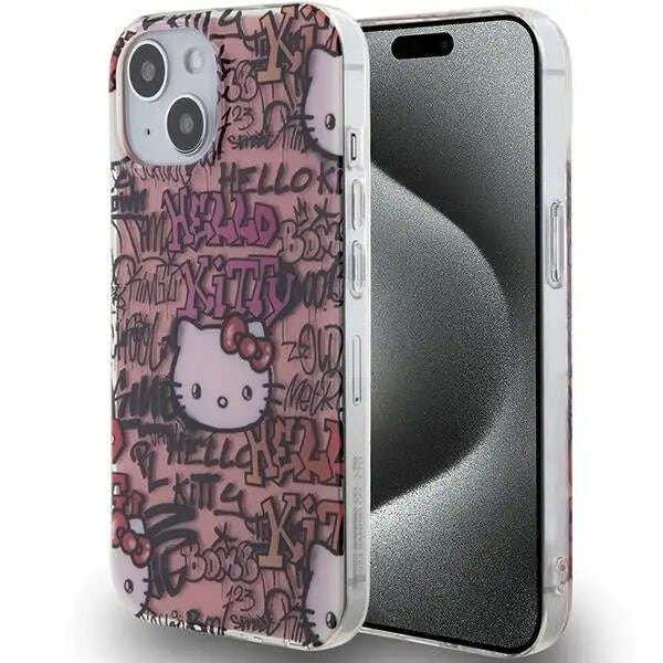 Hello Kitty IML Tags Graffiti - iPhone 15 telefontok pink