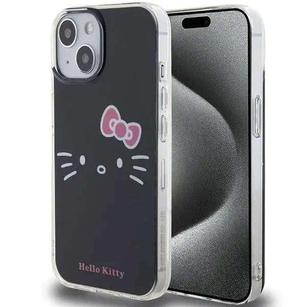 Tok iPhone 15-höz, Hello Kitty, TPU, fekete