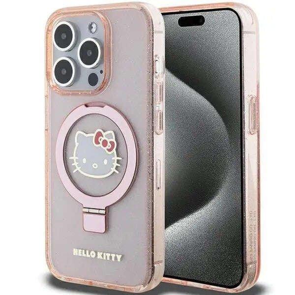 Védőtok, Hello Kitty, TPU/polikarbonát, kompatibilis iPhone 15 Pro
készülékkel, 6,1 hüvelykes, MagSafe, rózsaszín