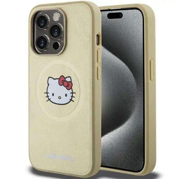 Hello Kitty Leather Kitty Head MagSafe - telefontok iPhone 15 Pro arany
