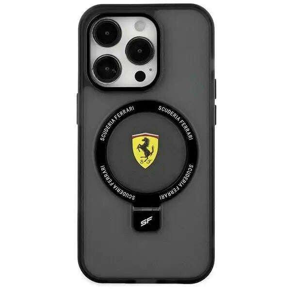Ferrari Ring Stand MagSafe tok, amely kompatibilis az iPhone 14 Plus / 15 Plus
Black telefonnal