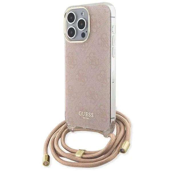 Telefontok, Guess, iPhone 15 Pro készülékkel kompatibilis, Kábel
mellékelve, Természetes bőr, Rózsaszín/Arany