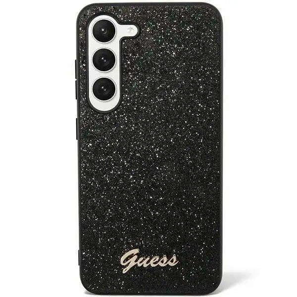 Védőtok Guess Cover PU Fixer Glitter Script fém logó Samsung Galaxy S24
Ultra készülékhez, fekete