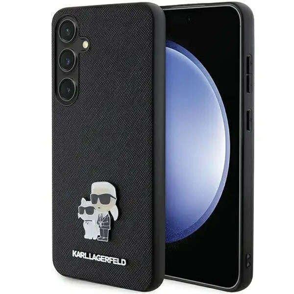 Karl Lagerfeld Saffiano Karl és Choupette fém tűs logós tokvédő Samsung
Galaxy S24 Plus készülékhez, fekete