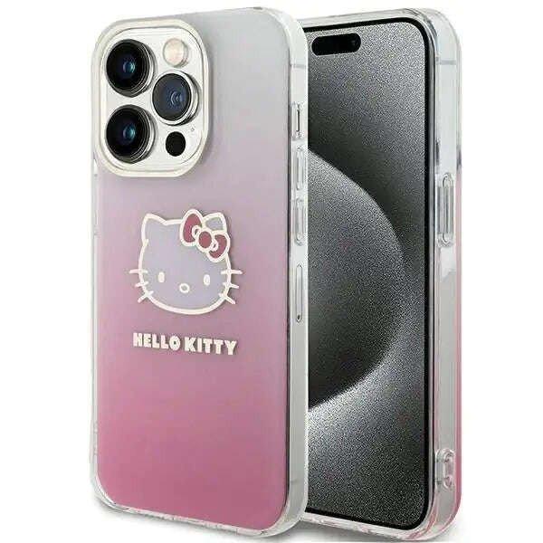 Hello Kitty IML Gradient Electrop Kitty Head - telefontok iPhone 13 Pro pink