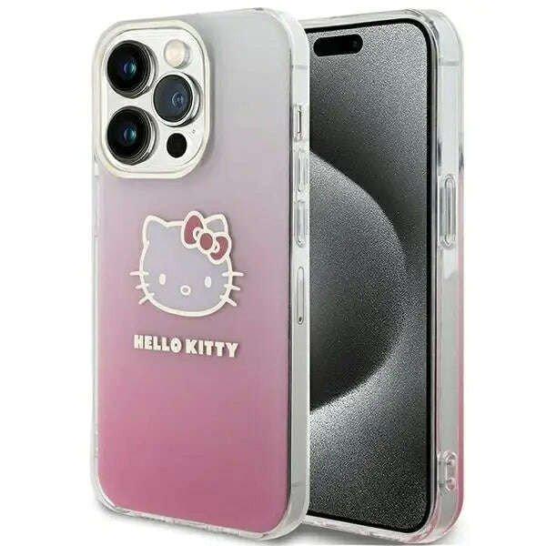 Hello Kitty IML Gradient Electrop Kitty Head - telefontok iPhone 14 Pro pink